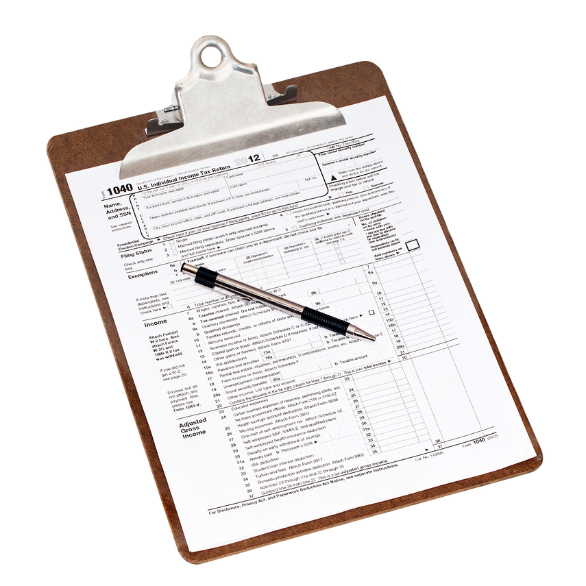 2012 US Income Tax Form 1040