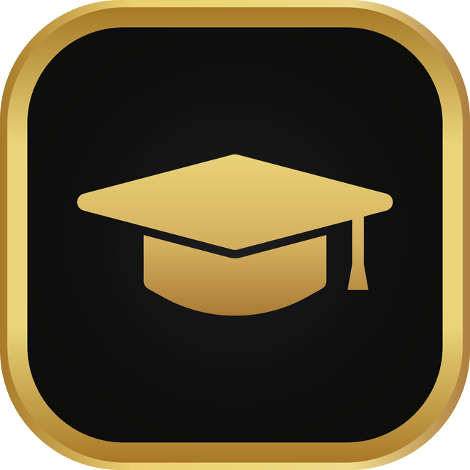 Gold Education Hat Icon
